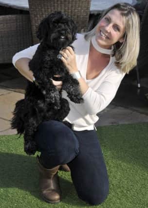 Cancer Care Campaign Volunteer Sarah Drake from Slyne with her dog Teddy