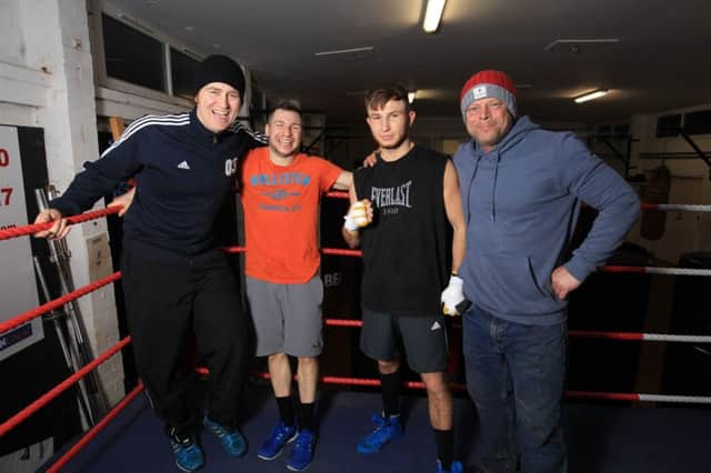 Jimmy Harrington, Maxi Hughes, Isaac Lowe and Dave Hulley at Freedom ABC. Picture: Chris Etchells