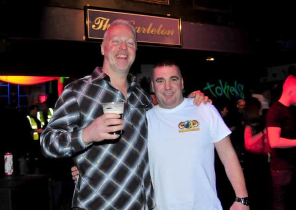 Carleton owner Ian Bond and promoter Robert Denwood pictured together at the 'Final Farewell' rave night before the dispute.