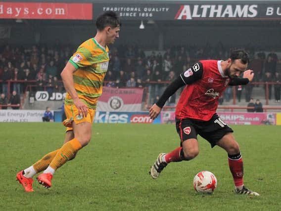 Lee Molyneux on the ball against Yeovil.