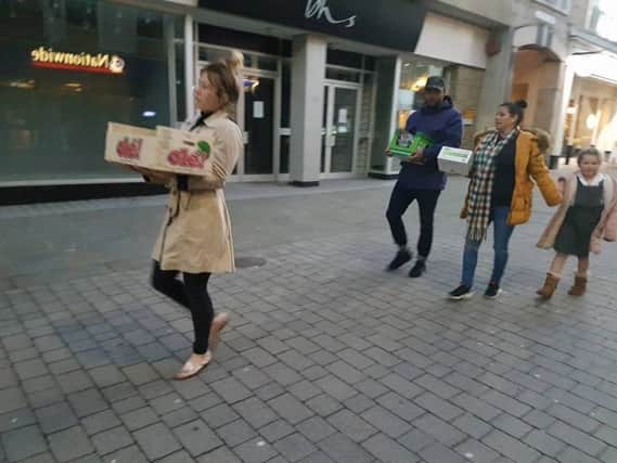 Helen Cleece leads volunteers around the city centre handing out food to the homeless.