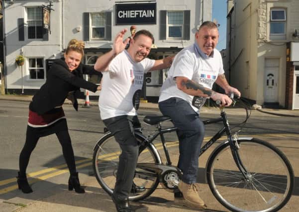 Photo Neil Cross
Former Morecambe postman and ex  Royal Signals veteran Dave Carr will be completing a charity cycle ride from Scarborough to Morecambe, with Andrew Howard of the Chieftain Pub, with a little help from Gemma Harling