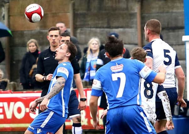 Jordan Connerton was on target in Lancaster City's win over Radcliffe Borough. Picture: Tony North