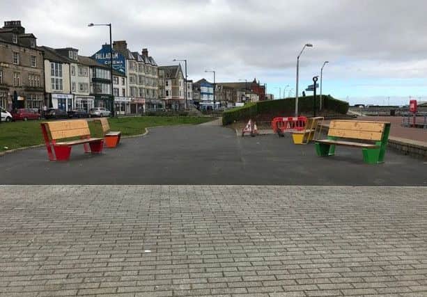 New benches have been installed near the Eric Morecambe statue as part of the improvements in the area. Picture: Michelle Blade.