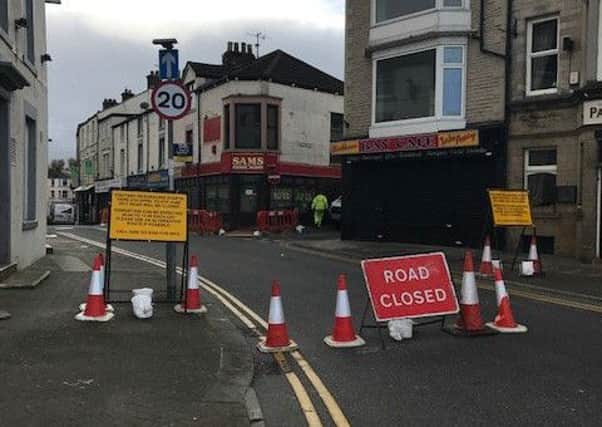 Queen Street in Morecambe is closed to traffic in the daytime until June 9 for pavement resurfacing, much to the dismay of local business owners.