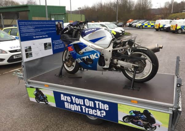 Ian Entwistle's bike will be used to educate other bikers about riding safely.