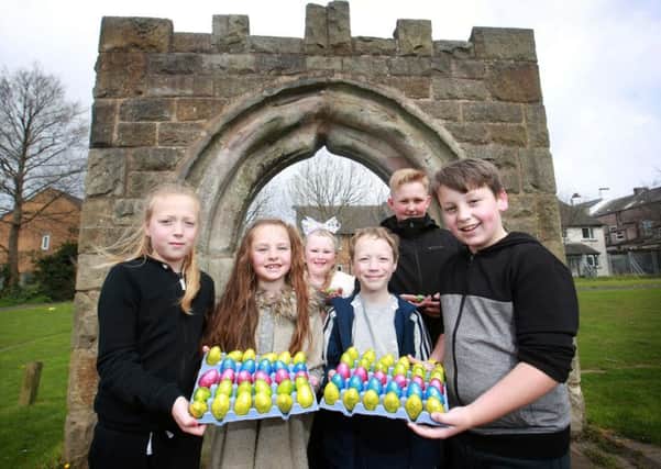Kiya Ramsey, Millie Wilson, Amber Harvey, Kyle Ramsey, Callum Raven and Jake Swallow with some of the Easter eggs they collected at Poulton Park, Morecambe. 


credit:  leeboswellphotography.com