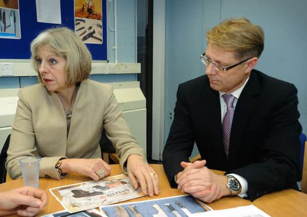 Prime Minister Theresa May and David Morris, MP for Morecambe.