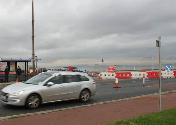 Roadworks on Morecambe promenade earlier during the project to replace the Wave Reflection Wall.