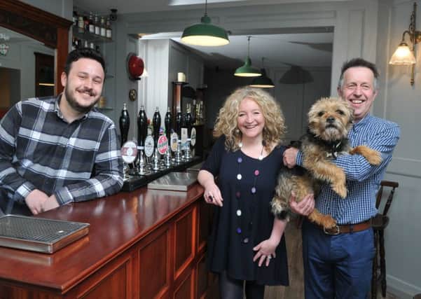 Photo Neil Cross
Nick, Julie and Val McCann with Archie at Little Bare micropub