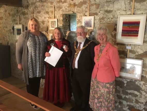 From left Ms Pirjo Pellinen Cultural affairs Finnish Embassy London, Hannah Smeds Davies, the Mayor of Lancaster Councillor Roger Mace and Mayoress Joyce Mace. Picture by Zunya Davies Photography.