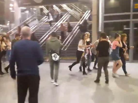 Scenes at Manchester Arena moments after the terror attack