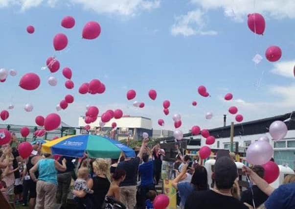 Balloons with messages to the victims of the Manchester terror attack were released from Ocean Edge caravan park.