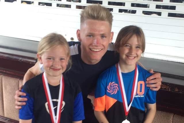 Manchester United's Scott McTominay was a special guest at a Morecambe FC Community Sports girls soccer school.