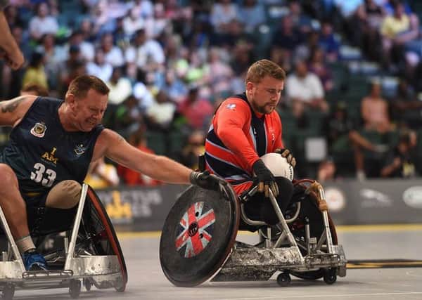 Wheelchair athlete Stuart Robinson competing in the Invictus Games in Orlando in 2016.