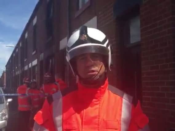 Following the terrible fire in #Bolton @GMFRS_TonyH talks about what #firefighters faced when they arrived. Thoughts are with those affected