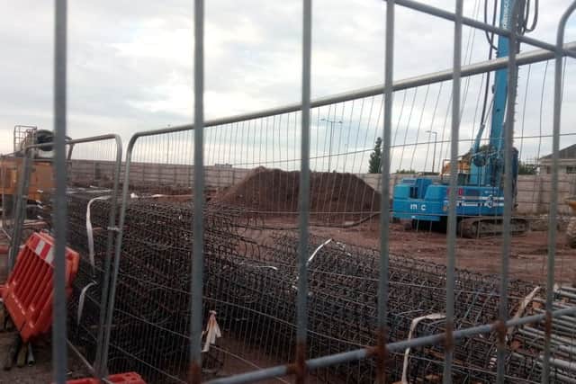 Work under way on the site of the former Broadway Hotel in Morecambe. Photo by Greg Lambert.