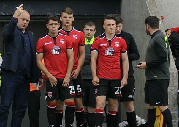 Jim Bentley for Morecambe FC during their game against Lancaster City FC