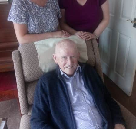 Douglas 'Mac' MacGregor with his daughters Deirdre Percival and Karen Jones at his home in Bare.