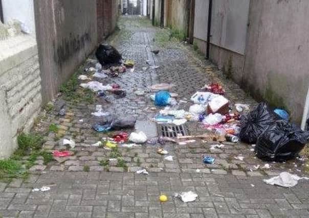 Rubbish is building up in alleys in the West End of Morecambe.