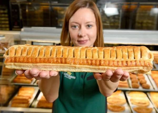 Foot-long sausage roll at Morrisons in Morecambe.