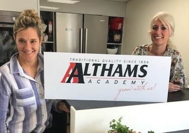 From left, tainee butcher Christina Jackson with Althams People and Training Manager, Jill Dawson.