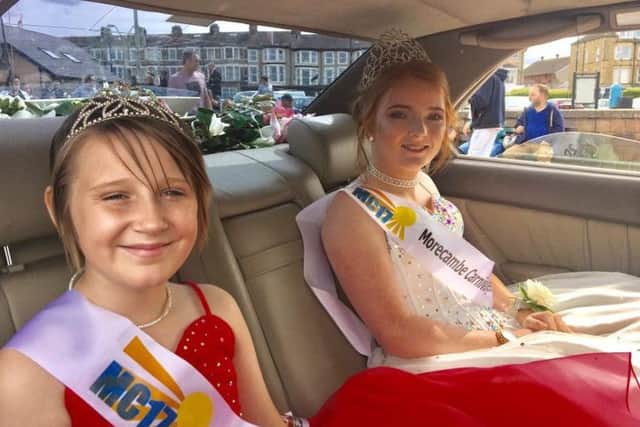 Morecambe Carnival Rosebud Abigail Anderson and Queen Shannon Reeve.