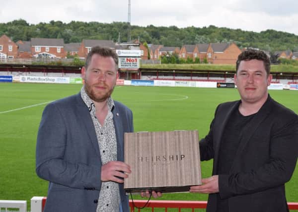Scott Michaels with his brother Stefan who is touring the UK promoting the Stylo Matchmakers boot at football grounds.
