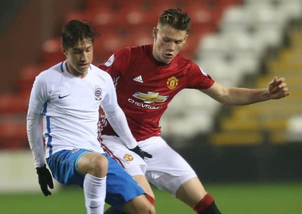 Scott McTominay in action for Manchester United's Under 23s.