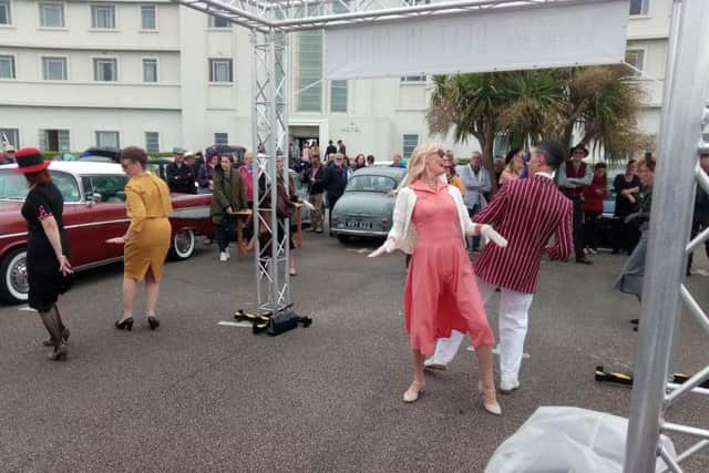 Anthony Padgett and Stephanie Sturges led vintage dancing in the Midland car park.