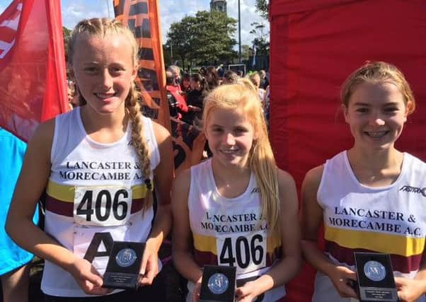 The Under 15 girls, who won the Lancashire silver team medal at the relays.