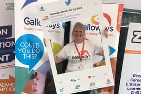 Sherry Garstang, volunteer co-ordinator at Galloways, supporting National Eye Health Week