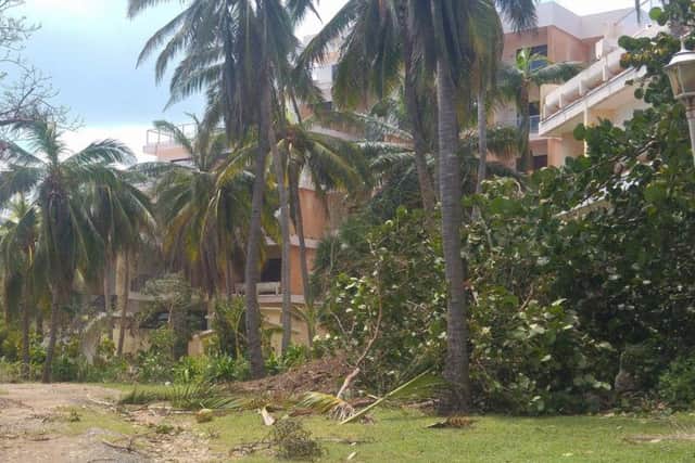 The destruction left by Hurricane Irma at the hotel in Cuba where the Morecambe couple are staying.