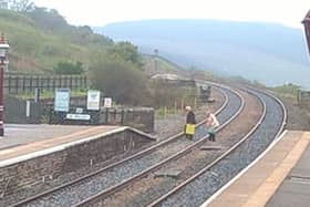 British Transport Police Lancs tweeted a warning about crossing railway tracks after two in their 70s did so at Garsdale, Cumbria.