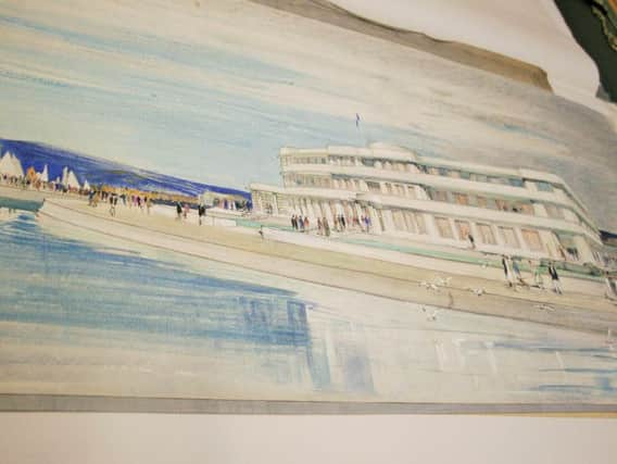 Architectural drawing of Morecambe's Midland Hotel by Oliver Hill