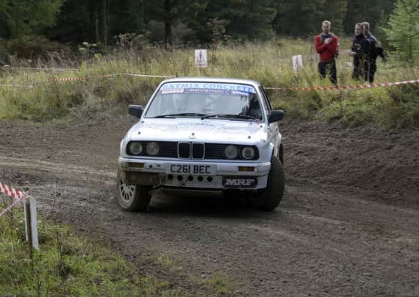 Mike Wolffs BMW in action on the Trackrod Rally. Picture: RallyRev Photography