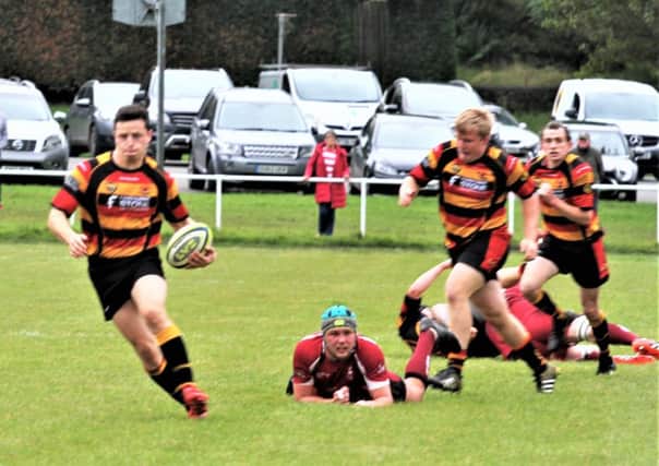 Kirkby Lonsdale's Ryan Terry, Elliot Horner and Ben Walker. Picture: Tony North.