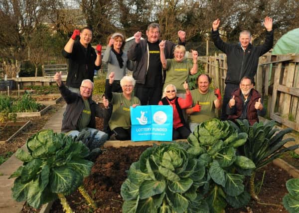 Greenfingers Allotment group celebrating Â£10,000 lottery funding to replace fencing which keeps being vandalised at Daisy Bank Allotments, Heysham