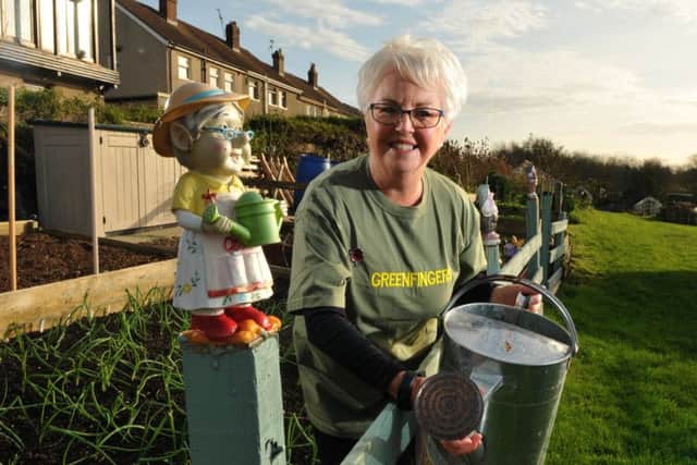 Greenfingers Allotment group celebrating Â£10,000 lottery funding to replace fencing which keeps being vandalised at Daisy Bank Allotments, Heysham. Pictured is Dorothy Kirkley