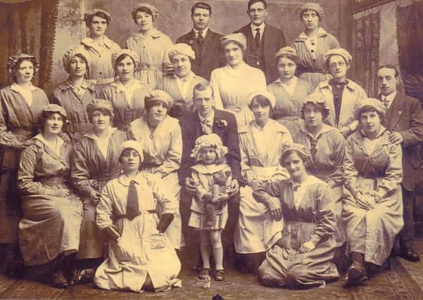 Workers from the White Lund munitions factory including Rosa Curwen (left, bottom row). Her daughter Kitty is also pictured, bottom centre. Does anyone know anybody else on the photo? Thanks to Margaret Rae for the picture. Rosa was Margaret's grandmother.