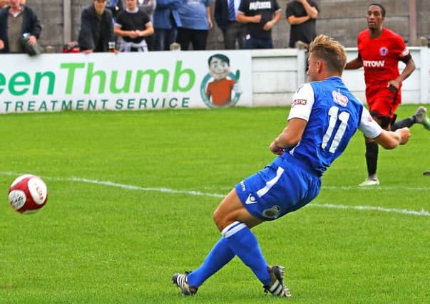 Ryan Winder scored twice against Stratford Town. Picture: Tony North.