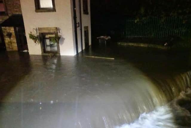 Flooding in Galgate on Wednesday night. Photo by Julie Reeve.