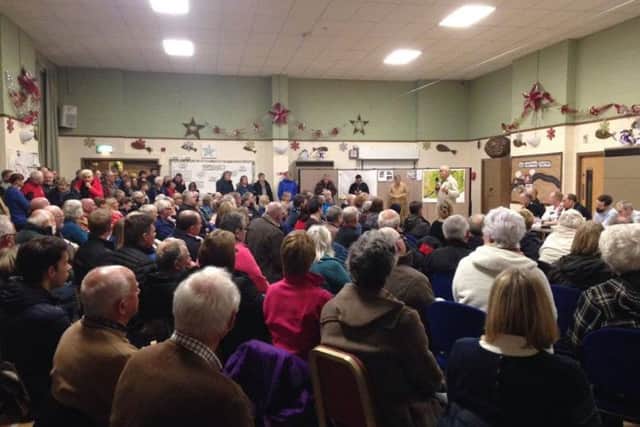 The meeting about flooding at The Centre in Halton on November 28.