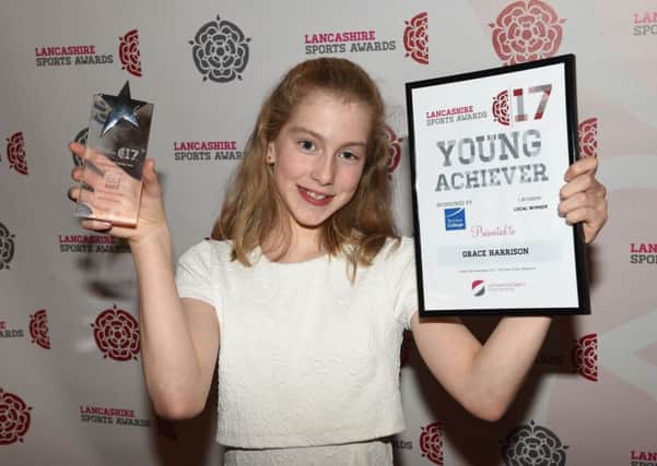 Grace Harrison with her Young Achiever award.