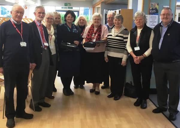 The Friends of RLI presenting the equipment to Katherine Mason,
Diabetes Clinical Nurse Specialist.