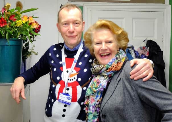 Neil Townsend, Chief Executive of CancerCare, with Suzie Reynolds from Leighton Hall, who hosted the CancerCare Christmas Fair which raised more than Â£4,200.