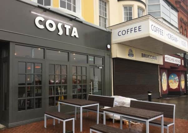 Costa Coffee has opened next door to Brucciani's in Morecambe.