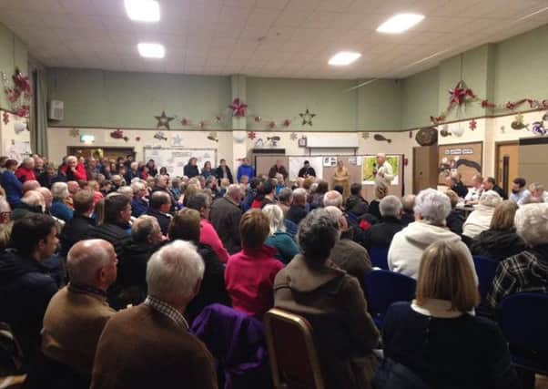 A previous public meeting about flooding at The Centre in Halton on November 28.