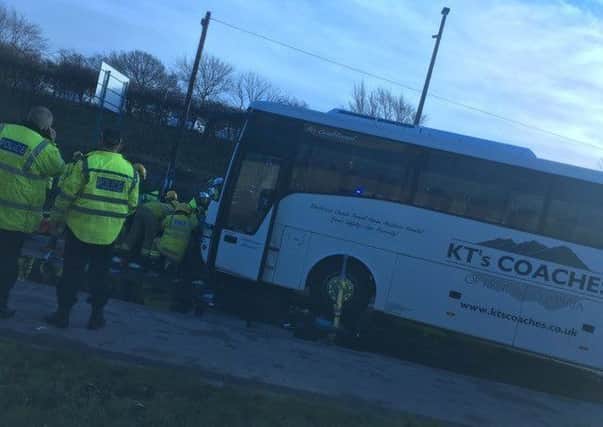 The collision in Caton Road on Wednesday December 27. Photo by Mike Brown.