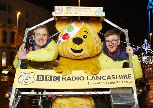 Two BBC presenters will pedal for Pudsey by cycling a four-wheeled bicycle across Lancashire.
BBC North West Tonight newsreader and BBC Radio Lancashire breakfast presenter Graham Liver and John Gillmore, who presents the afternoon show, will over 100 miles in aid of BBC Children In Need.